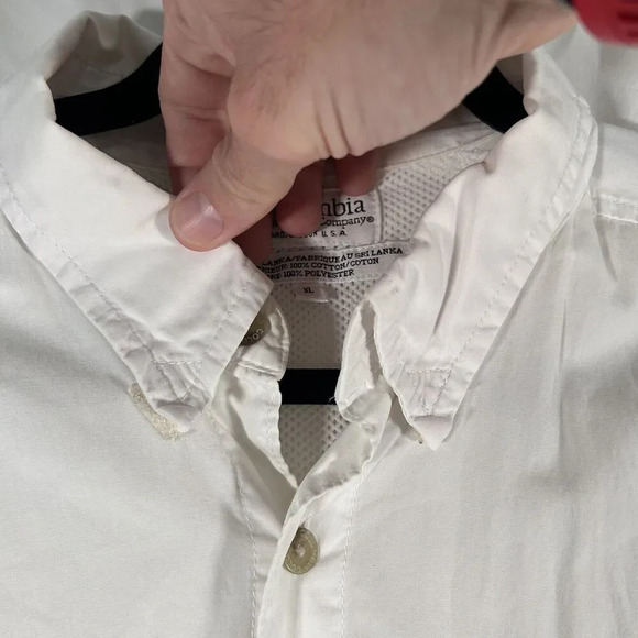 Columbia PFG Shirt Men's XL White Button Up Short Sleeve Mesh Lined Fishing - Picture 6 of 12